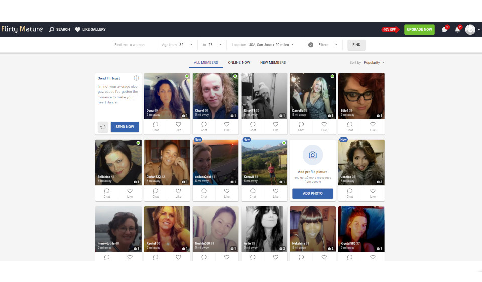 FlirtyMature Baza danych użytkowników